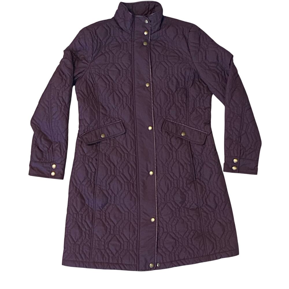 Land's End Primaloft Geometric Pattern Quilted Winter Coat